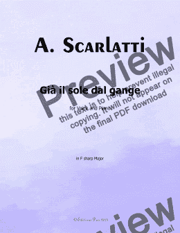 page one of A. Scarlatti-Gia il sole dal gange, in F sharp Major