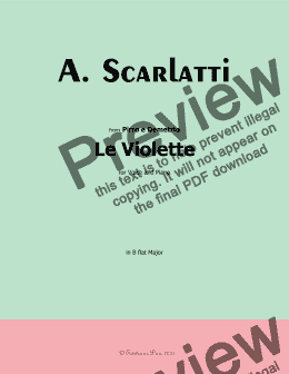 page one of A. Scarlatti-Le Violette, in B flat Major