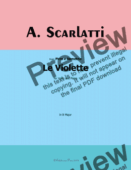 page one of A. Scarlatti-Le Violette, in B Major