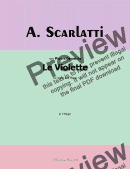 page one of A. Scarlatti-Le Violette, in C Major