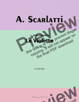 page one of A. Scarlatti-Le Violette, in D flat Major