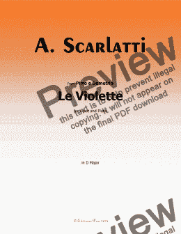 page one of A. Scarlatti-Le Violette, in D Major