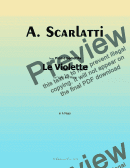 page one of A. Scarlatti-Le Violette, in A Major