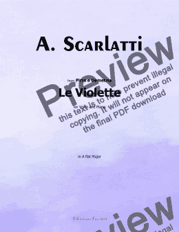 page one of A. Scarlatti-Le Violette, in A flat Major