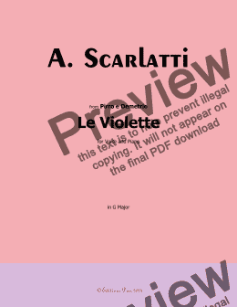 page one of A. Scarlatti-Le Violette, in G Major