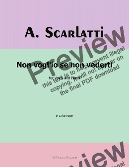 page one of A. Scarlatti-Non voglio se non vederti,in G flat Major