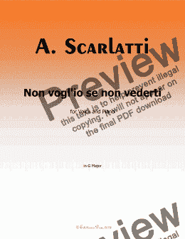 page one of A. Scarlatti-Non voglio se non vederti,in G Major