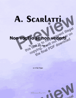 page one of A. Scarlatti-Non voglio se non vederti,in A flat Major