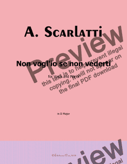 page one of A. Scarlatti-Non voglio se non vederti,in D Major