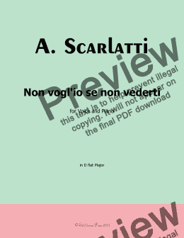 page one of A. Scarlatti-Non voglio se non vederti,in D flat Major