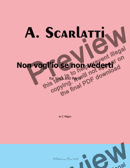 page one of A. Scarlatti-Non voglio se non vederti,in C Major