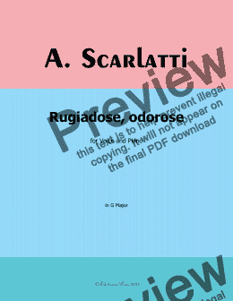 page one of A. Scarlatti-Rugiadose,odorose,in G Major