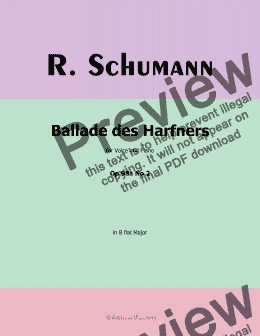 page one of R. Schumann-Ballade des Harfners,Op.98a No.2,in B flat Major