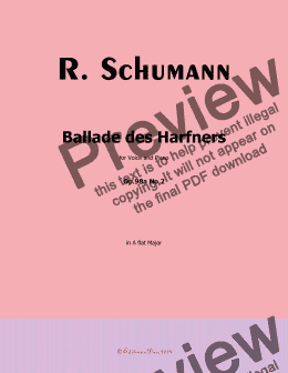 page one of R. Schumann-Ballade des Harfners,Op.98a No.2,in A flat Major