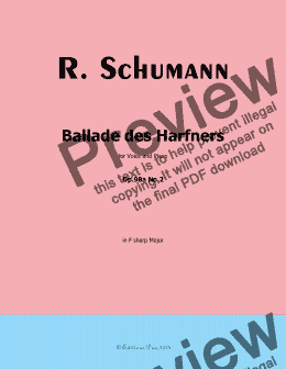 page one of R. Schumann-Ballade des Harfners,Op.98a No.2,in F sharp Major