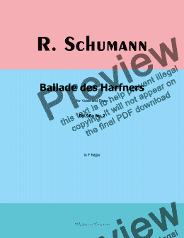 page one of R. Schumann-Ballade des Harfners,Op.98a No.2,in F Major