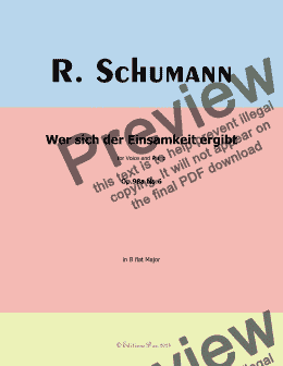 page one of R. Schumann-Wer sich der Einsamkeit ergibt,Op.98a No.6,in B flat Major