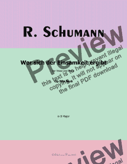 page one of R. Schumann-Wer sich der Einsamkeit ergibt,Op.98a No.6,in B Major