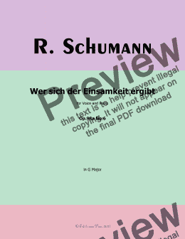 page one of R. Schumann-Wer sich der Einsamkeit ergibt,Op.98a No.6,in G Major