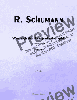 page one of R. Schumann-Wer sich der Einsamkeit ergibt,Op.98a No.6,in F Major