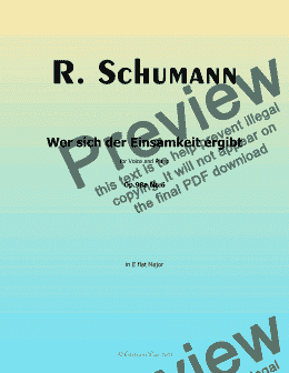 page one of R. Schumann-Wer sich der Einsamkeit ergibt,Op.98a No.6,in E flat Major