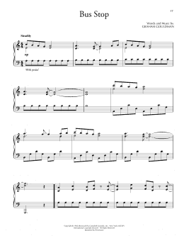 page one of Bus Stop (Piano Solo)