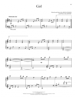 page one of Girl (Piano Solo)