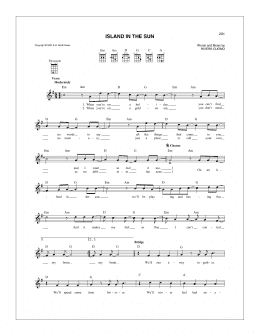 page one of Island In The Sun (Mandolin)