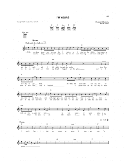 page one of I'm Yours (Mandolin)