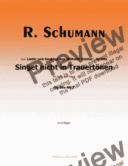 page one of R. Schumann-Singet nicht in Trauertonen,Op.98a No.7,in G Major