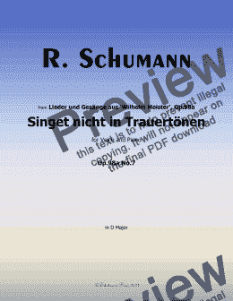 page one of R. Schumann-Singet nicht in Trauertonen,Op.98a No.7,in D Major