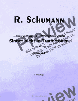 page one of R. Schumann-Singet nicht in Trauertonen,Op.98a No.7,in D flat Major