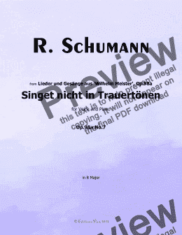 page one of R. Schumann-Singet nicht in Trauertonen,Op.98a No.7,in B Major