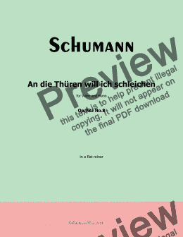 page one of R. Schumann-An die Thuren will ich schleichen,Op.98a No.8,in a flat minor