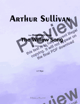 page one of A. Sullivan-The Willow Song,in F Major