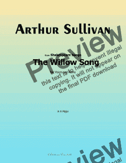 page one of A. Sullivan-The Willow Song,in A Major