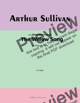 page one of A. Sullivan-The Willow Song,in E Major