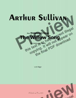 page one of A. Sullivan-The Willow Song,in D Major