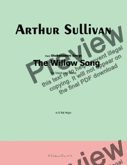 page one of A. Sullivan-The Willow Song,in D flat Major