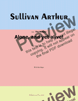 page one of A. Sullivan-Alone,and yet alive!,in B flat Major