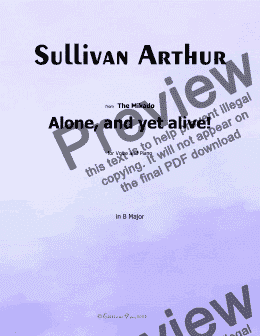 page one of A. Sullivan-Alone,and yet alive!,in B Major