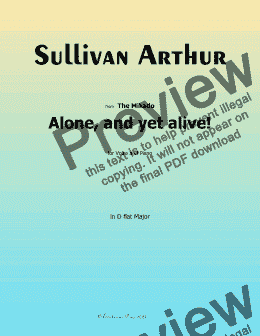 page one of A. Sullivan-Alone,and yet alive!,in D flat Major