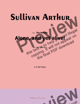 page one of A. Sullivan-Alone,and yet alive!,in A flat Major