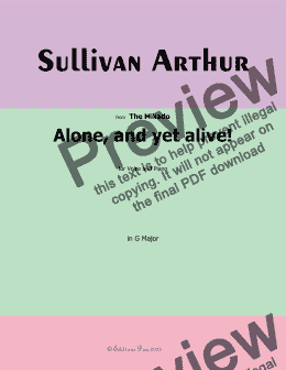 page one of A. Sullivan-Alone,and yet alive!,in G Major