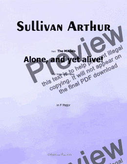 page one of A. Sullivan-Alone,and yet alive!,in F Major