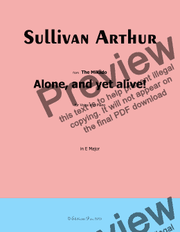 page one of A. Sullivan-Alone,and yet alive!,in E Major