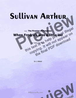 page one of A. Sullivan-When Fredrick was a little lad,in c minor