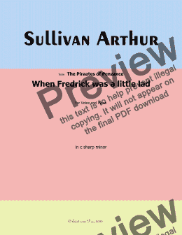 page one of A. Sullivan-When Fredrick was a little lad,in c sharp minor