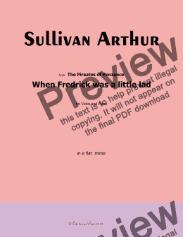 page one of A. Sullivan-When Fredrick was a little lad,in e flat minor