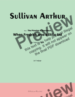 page one of A. Sullivan-When Fredrick was a little lad,in f minor